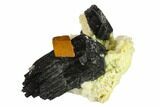 Black Tourmaline (Schorl), Goethite & Orthoclase - Namibia #132216-1